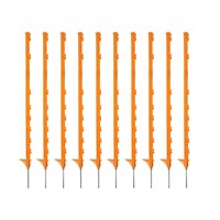 10x Hotline Premium Multiwire Plastic Fence Post 3ft 7in / 1.08m - Orange
