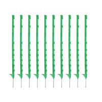 10x Hotline Premium Multiwire Plastic Fence Post 3ft 7in / 1.08m - Green