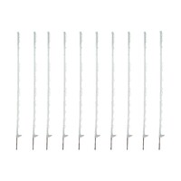 10x Hotline Pasture Fence Posts 4ft 6in / 136cm  - White - with Footstep