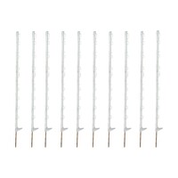 10x Hotline Pasture Fence Posts  3ft 5in / 105cm  - White - with Footstep