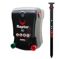 Hotline Raptor 80 Electric Fence Energiser - 6V, 12V, 230V, 0.8J