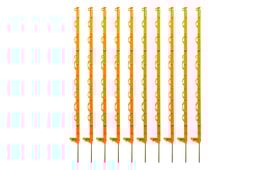10x Hotline Premium Multiwire Plastic Fence Post 3ft 7in / 1.08m - Orange