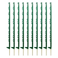 10x Hotline Premium Multiwire Plastic Fence Post 3ft 7in / 1.08m - Green
