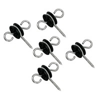 5x Pulsara Gate Handle Insulators - Black - for Wooden Posts