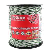 Hotline Supercharge Electro Rope – 6 mm x 400 m - Green & White