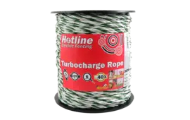 Hotline Supercharge Electro Rope – 6 mm x 400 m - Green & White