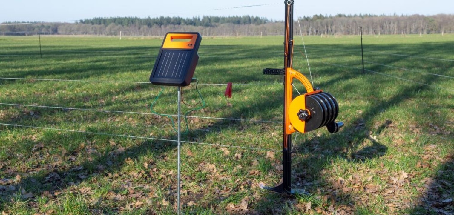 All-in-one solar powered electric fence - quick, easy, and portable