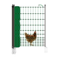 Gallagher Electric Poultry Net 50m x 112cm - 15 Double Pin Posts - Green Netting