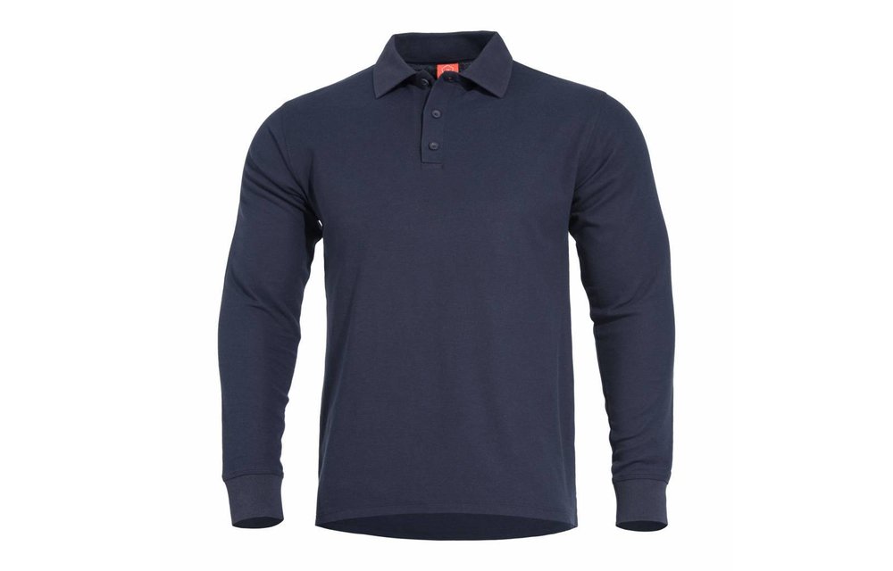 Aniketos Polo Long Sleeve Shirt (Navy Blue)