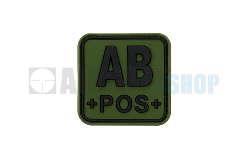 Bloodtype Square PVC Patch AB POS (Forest)