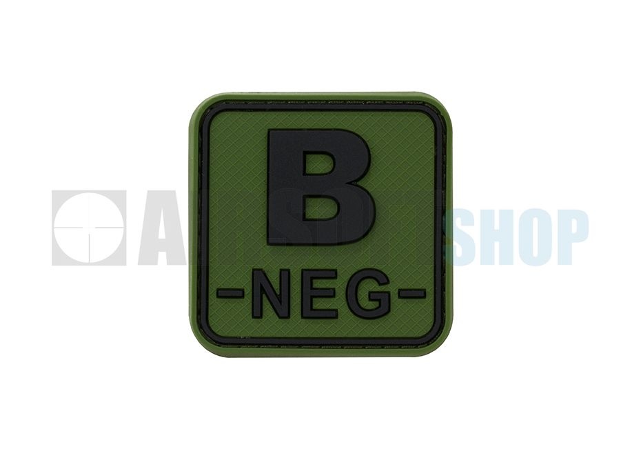 Bloodtype Square PVC Patch B NEG (Forest)