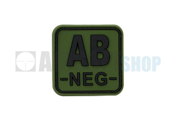 Bloodtype Square PVC Patch AB NEG (Forest)