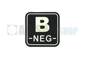 Bloodtype Square PVC Patch B NEG (Glow In The Dark)