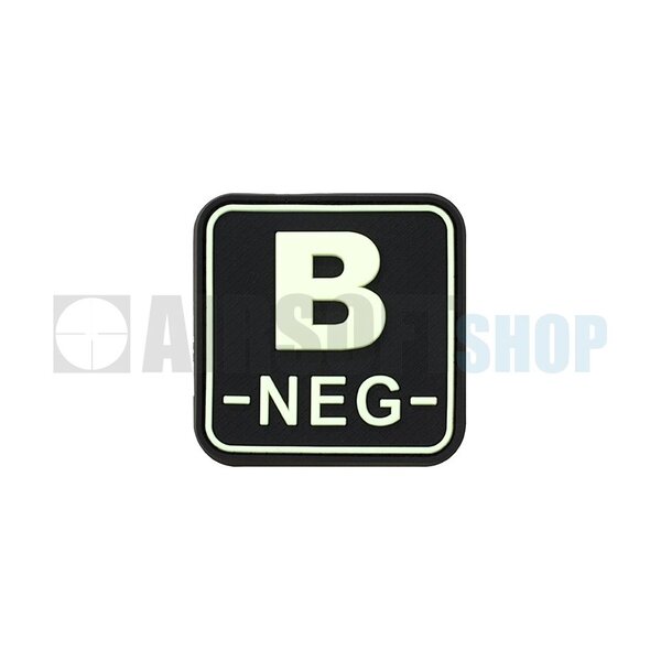 Bloodtype Square PVC Patch B NEG (Glow In The Dark)