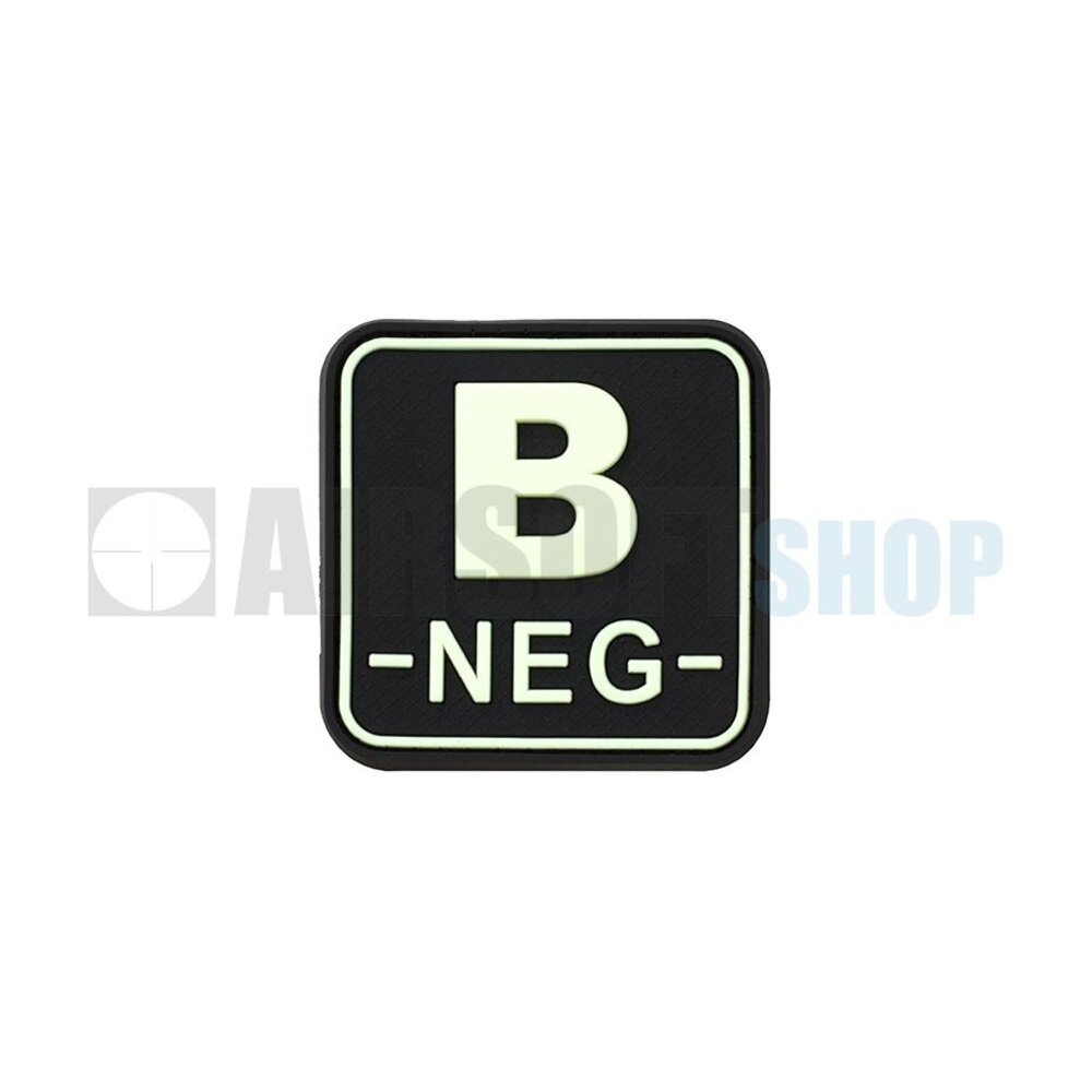 Bloodtype Square PVC Patch B NEG (Glow In The Dark)