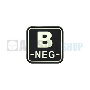 Bloodtype Square PVC Patch B NEG (Glow In The Dark)
