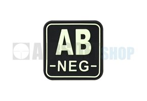 Bloodtype Square PVC Patch AB NEG (Glow In The Dark)