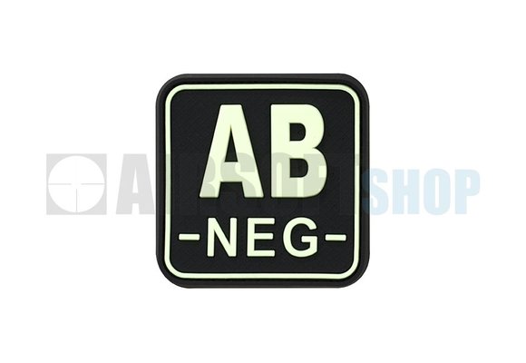 Bloodtype Square PVC Patch AB NEG (Glow In The Dark)