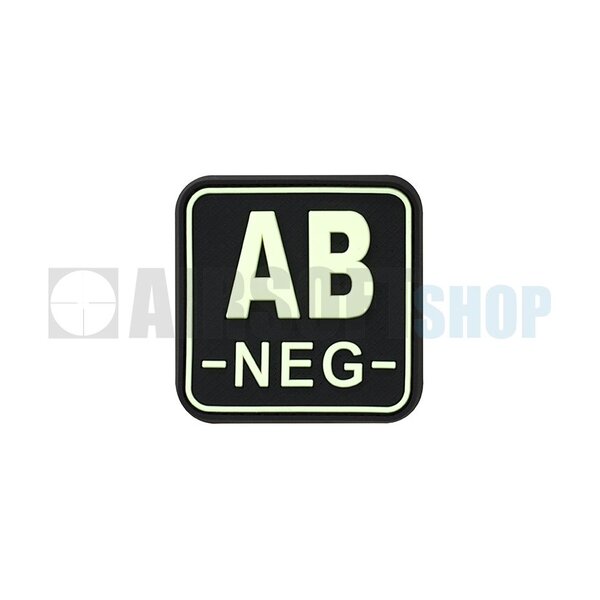 Bloodtype Square PVC Patch AB NEG (Glow In The Dark)