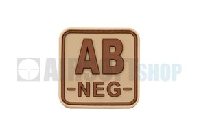 Bloodtype Square PVC Patch AB NEG (Desert)