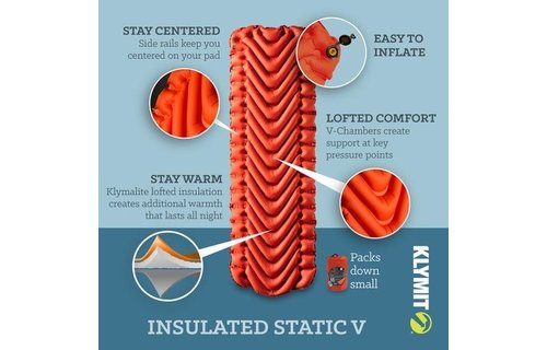 Insulated Static V Sleeping Mat  (Orange)