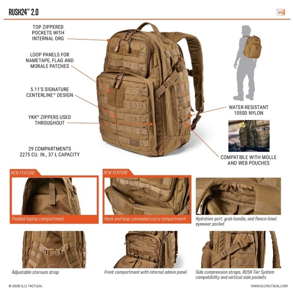 RUSH 24 2.0 Backpack 37L (Kangaroo)