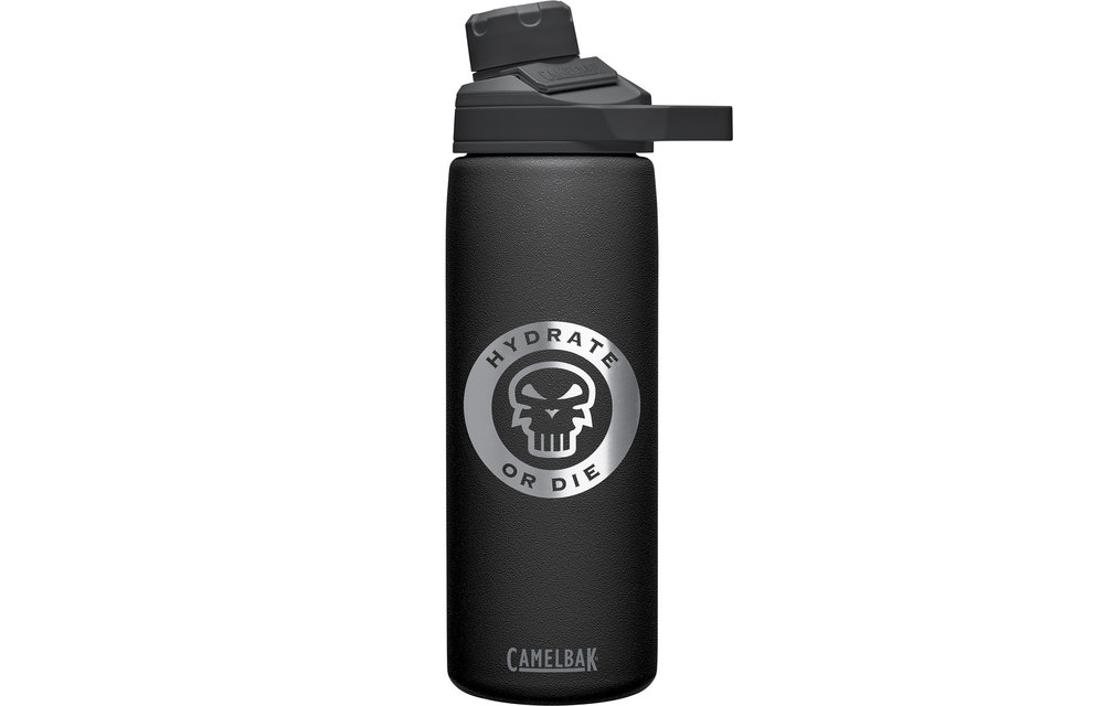 Drinking Bottle Chute Vacuum Insulated 0.6 liter Hydrate Or Die (Grey)