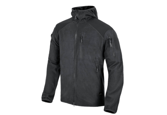 Alpha Hoodie Jacket (Grid Fleece) (Black)