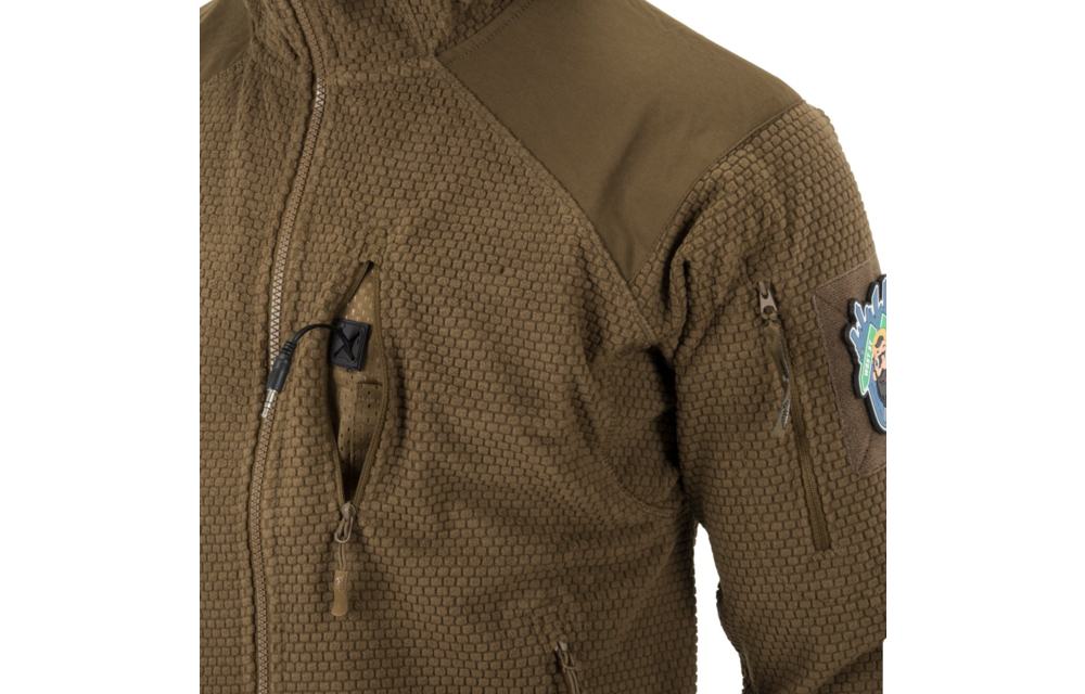 Alpha Hoodie Jacket (Grid Fleece) (Black)