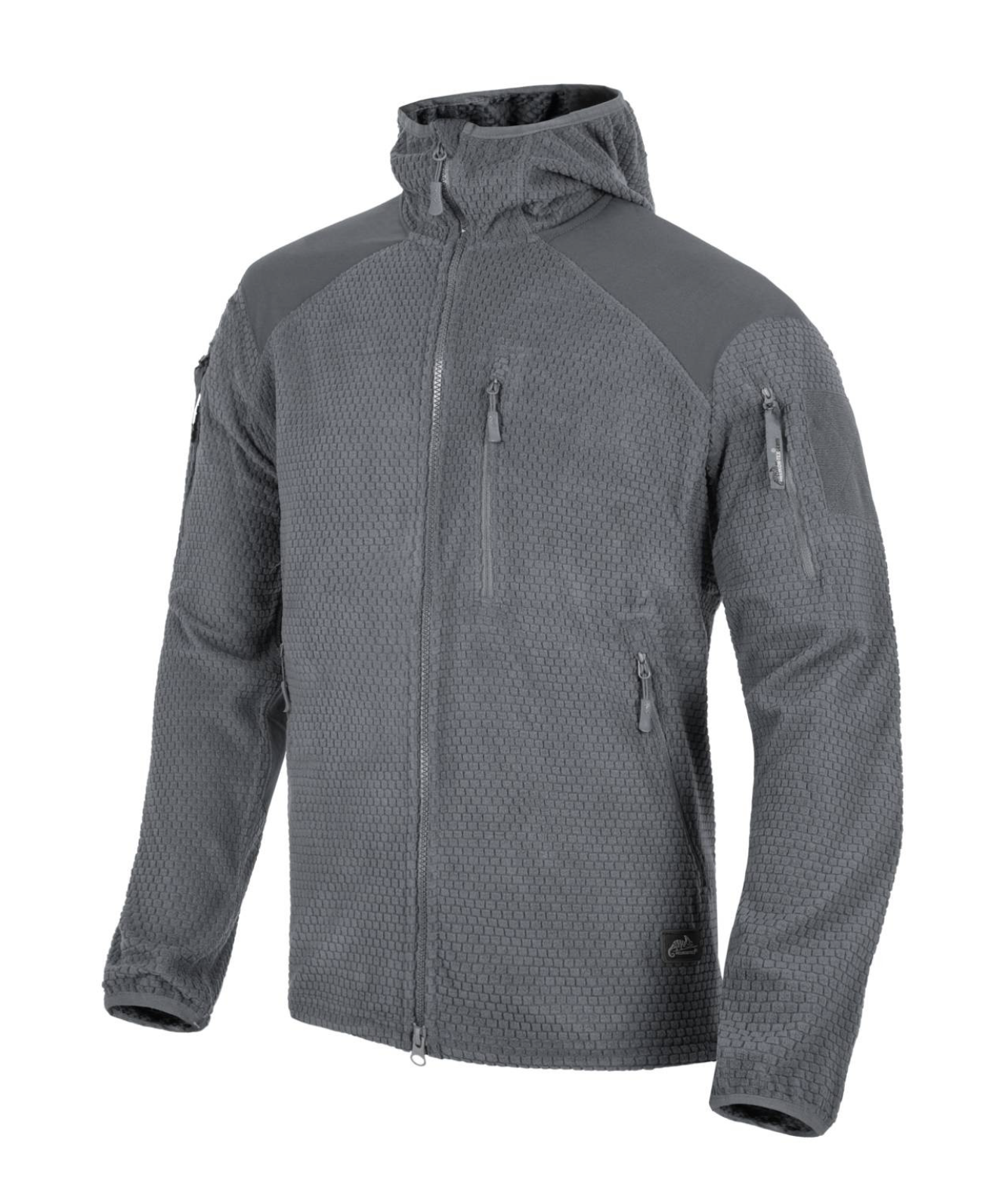 Alpha Hoodie Jacket (Grid Fleece) (Shadow Grey)