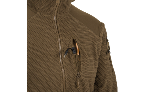 Alpha Hoodie Jacket (Grid Fleece) (Shadow Grey)