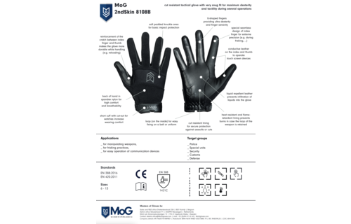 8108B 2nd Skin Gloves (Black)