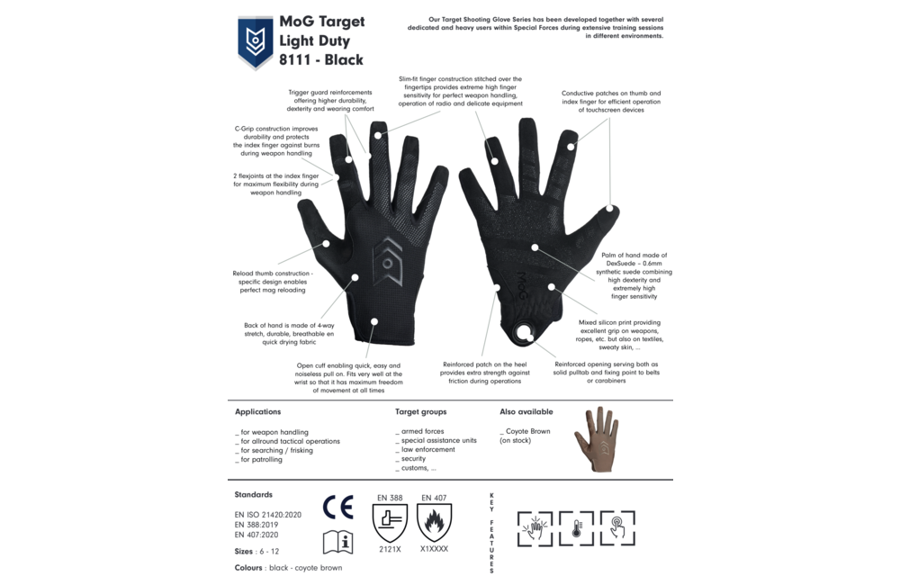 Target Light Duty Gloves (Coyote)