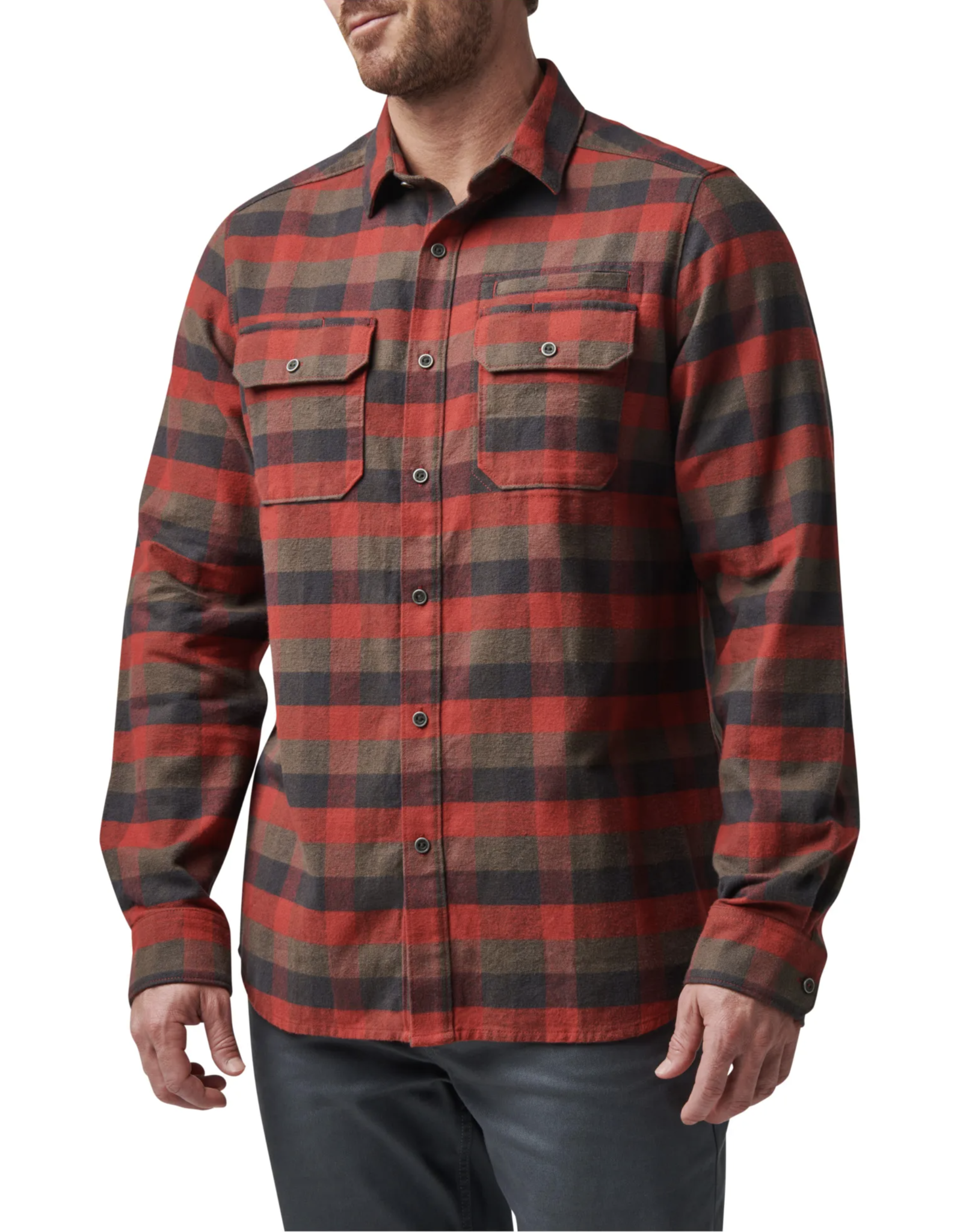 Lester Long Sleeve Shirt (Red Bourbon Plaid)