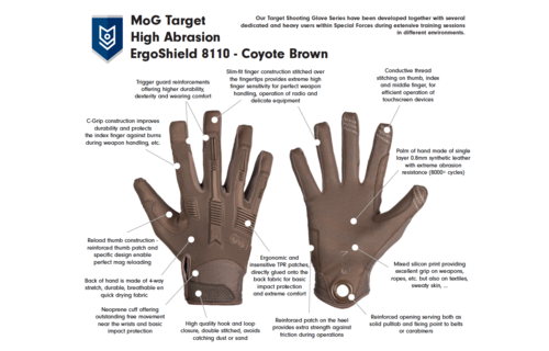 Target 8110 High Abrasion ErgoShield Gloves  (Coyote)