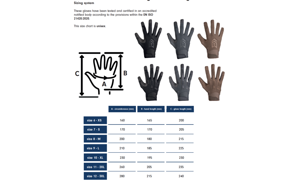 Target 8110 High Abrasion ErgoShield Gloves (Black)