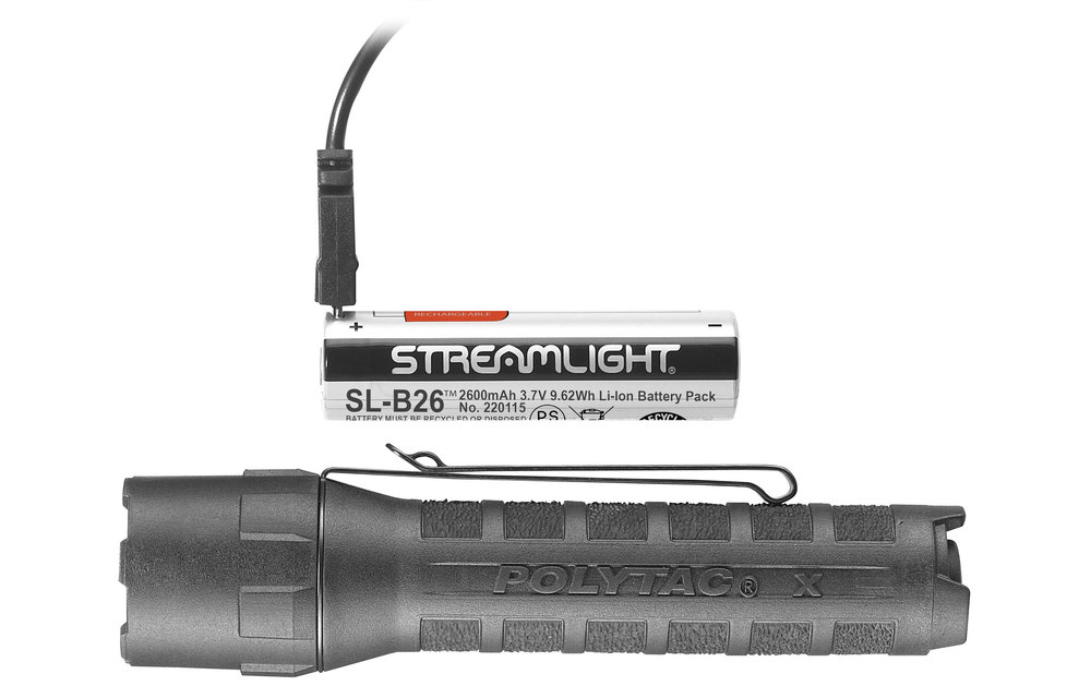 PolyTac X USB Tactical Flashlight (Black)