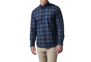 Igor Plaid Long Sleeve Shirt (Cobalt Blue Plaid)
