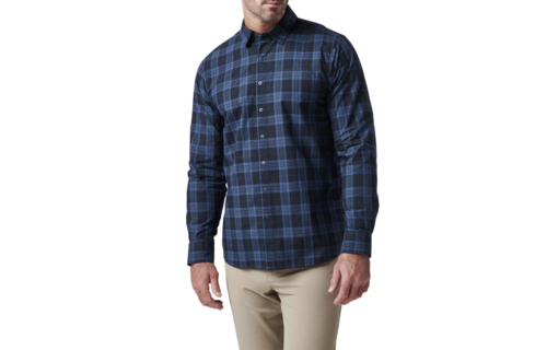 Igor Plaid Long Sleeve Shirt (Cobalt Blue Plaid)