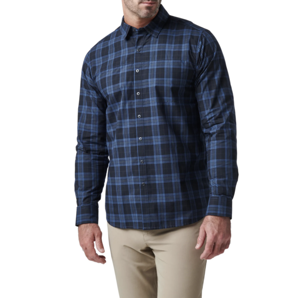 Igor Plaid Long Sleeve Shirt (Cobalt Blue Plaid)