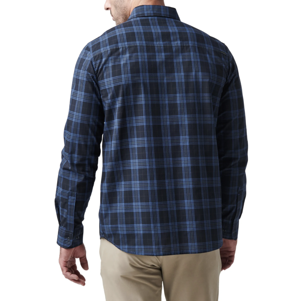 Igor Plaid Long Sleeve Shirt (Cobalt Blue Plaid)