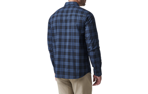 Igor Plaid Long Sleeve Shirt (Cobalt Blue Plaid)
