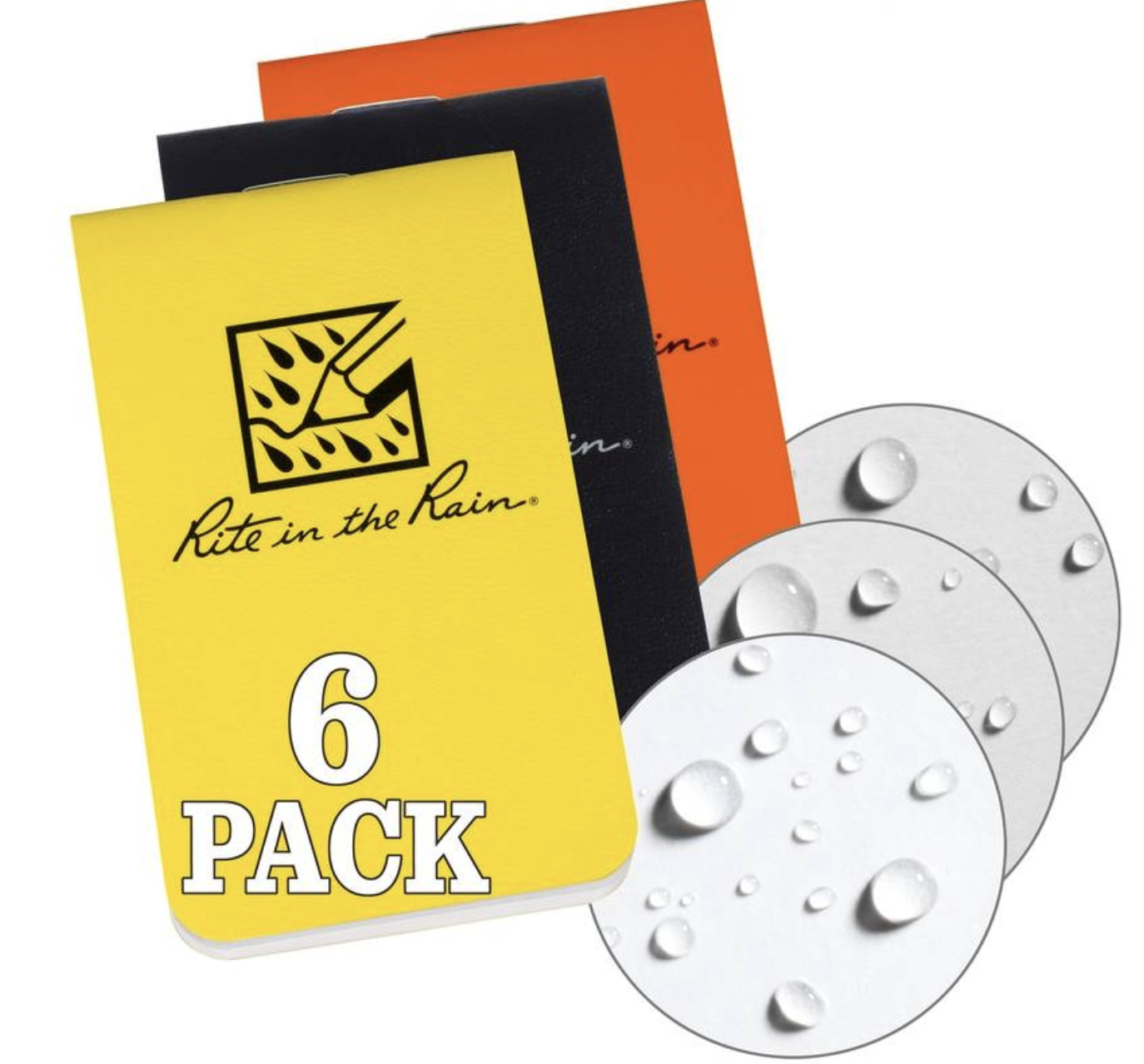 On-The-Go Notebooks  85 x 50mm (6pcs) (Black / Yellow / Orange)