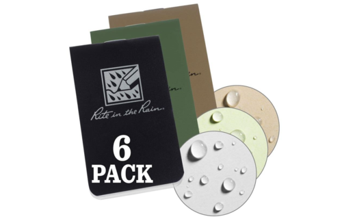 On-The-Go Notebooks  85 x 50mm (6pcs) (Black / Green / Tan)