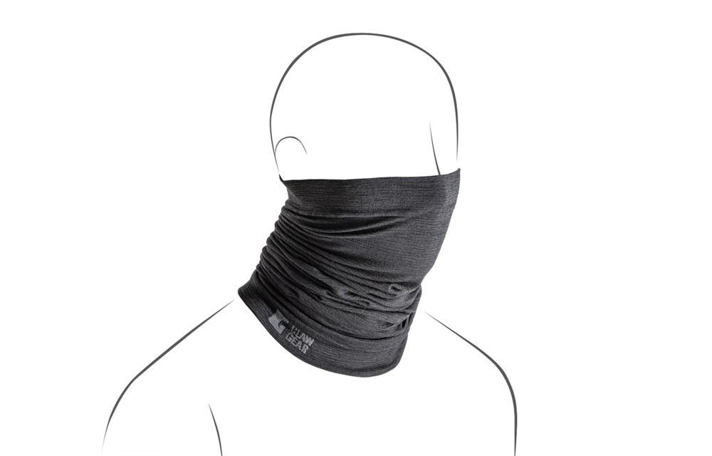 Merino Seamless Neck Gaiter Long (Black)