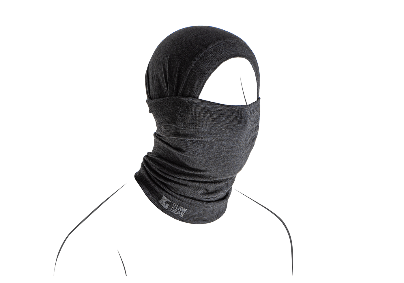 Merino Seamless Neck Gaiter Long (Black)