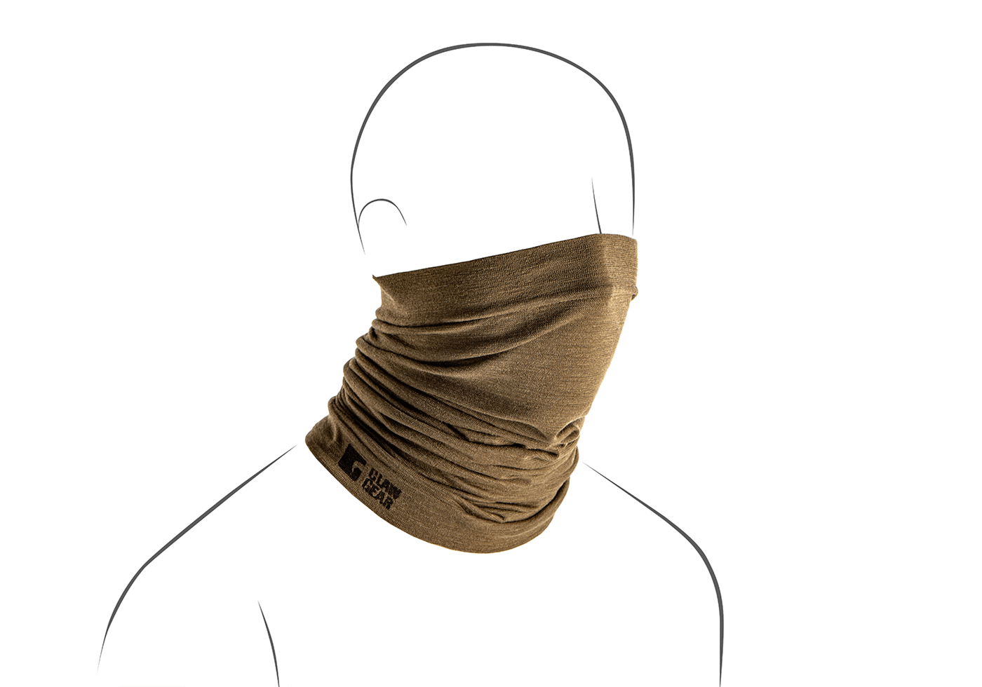 Merino Seamless Neck Gaiter Long (Stonegrey Olive)