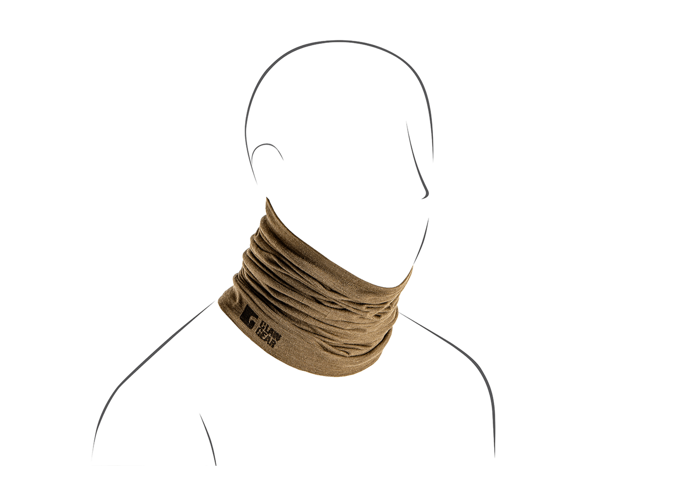 Merino Seamless Neck Gaiter Long (Stonegrey Olive)