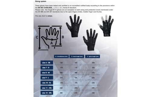 Target 8114B Trivium High Abrasion Gloves (Black)
