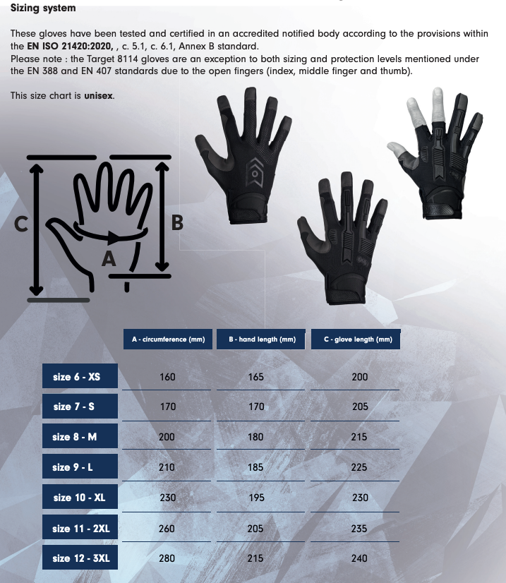 Target 8114B Trivium High Abrasion Gloves (Black)